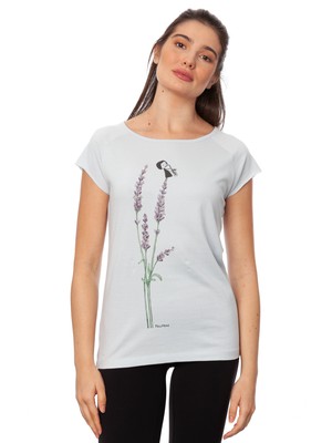 Saxophone girl cap sleeve sky blue from FellHerz T-Shirts - bio, fair & vegan