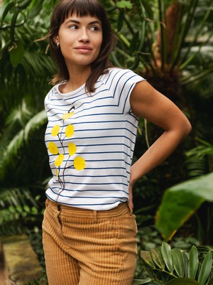 Just relax cap sleeve striped white blue from FellHerz T-Shirts - bio, fair & vegan