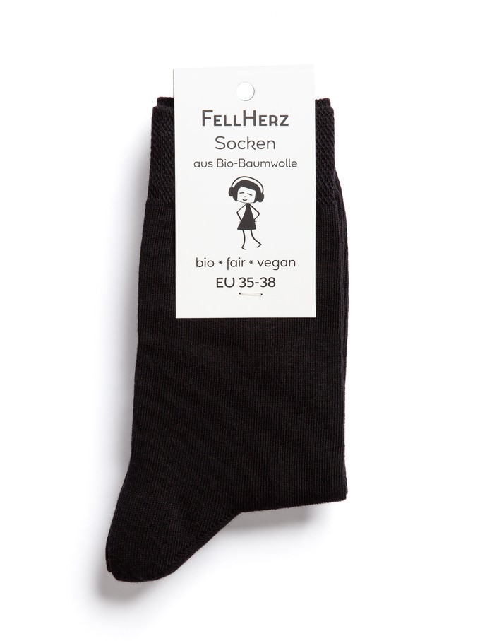 Pack of 3 socks with organic cotton black from FellHerz T-Shirts - bio, fair & vegan