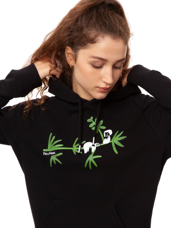 Sloth Hoodie black from FellHerz T-Shirts - bio, fair & vegan