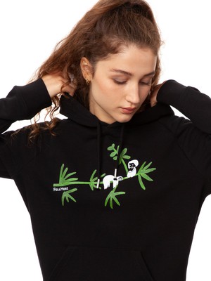 Sloth Hoodie black from FellHerz T-Shirts - bio, fair & vegan