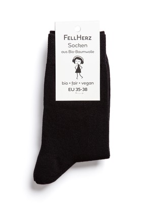 Pack of 6 thick and thin socks with organic cotton mix black from FellHerz T-Shirts - bio, fair & vegan