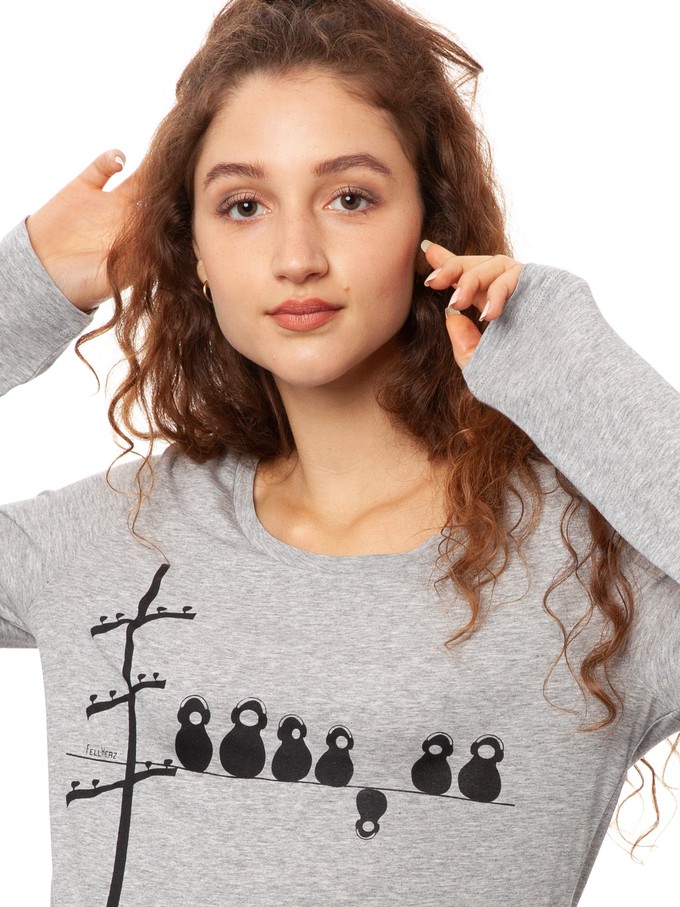 Make some noise longsleeve heather gray size XS from FellHerz T-Shirts - bio, fair & vegan