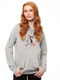 Möwen-Liebe Hoodie heather grey via FellHerz T-Shirts - bio, fair & vegan
