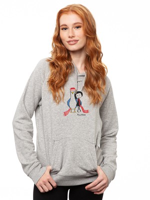 Möwen-Liebe Hoodie heather grey from FellHerz T-Shirts - bio, fair & vegan