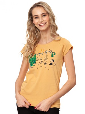 Camping Girl Cap Sleeve clay from FellHerz T-Shirts - bio, fair & vegan