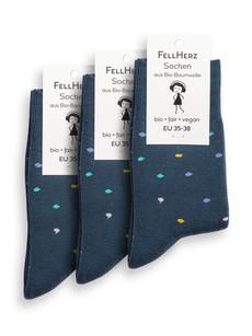 Pack of 3 warm cuddly socks with organic cotton confetti thundercloud via FellHerz T-Shirts - bio, fair & vegan