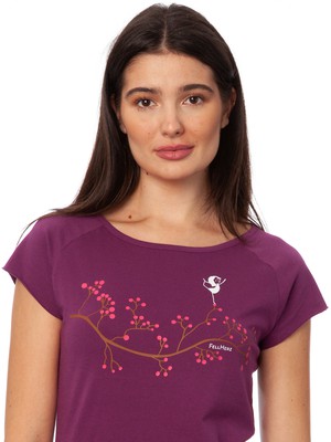 Asana Girl Cap Sleeve berry from FellHerz T-Shirts - bio, fair & vegan