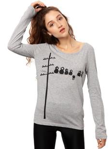 Make some noise longsleeve heather gray size XS via FellHerz T-Shirts - bio, fair & vegan