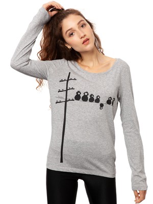 Make some noise longsleeve heather gray size XS from FellHerz T-Shirts - bio, fair & vegan