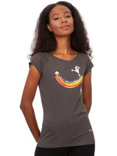 Rainbow girl cap sleeve dark grey via FellHerz T-Shirts - bio, fair & vegan