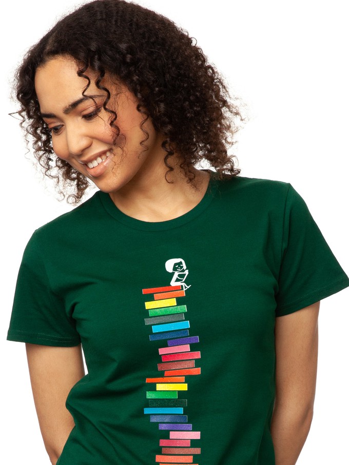 Books T-Shirt bottle green from FellHerz T-Shirts - bio, fair & vegan