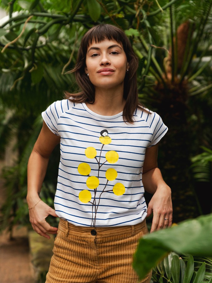 Just relax cap sleeve striped white blue from FellHerz T-Shirts - bio, fair & vegan