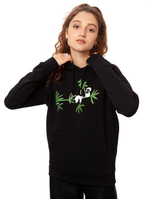 Sloth Hoodie black from FellHerz T-Shirts - bio, fair & vegan