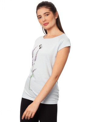 Saxophone girl cap sleeve sky blue from FellHerz T-Shirts - bio, fair & vegan