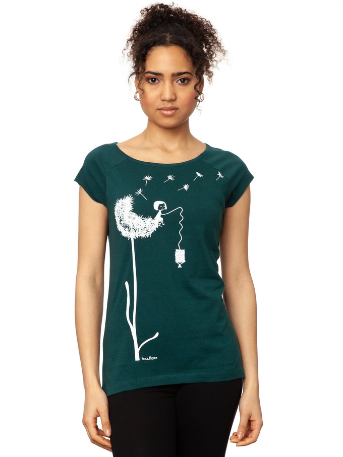 Dandelion Cap Sleeve Deep Teal from FellHerz T-Shirts - bio, fair & vegan