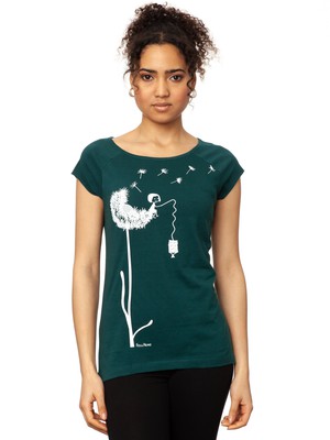 Dandelion Cap Sleeve Deep Teal from FellHerz T-Shirts - bio, fair & vegan