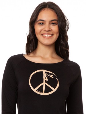Raglan Longsleeve Peace black from FellHerz T-Shirts - bio, fair & vegan
