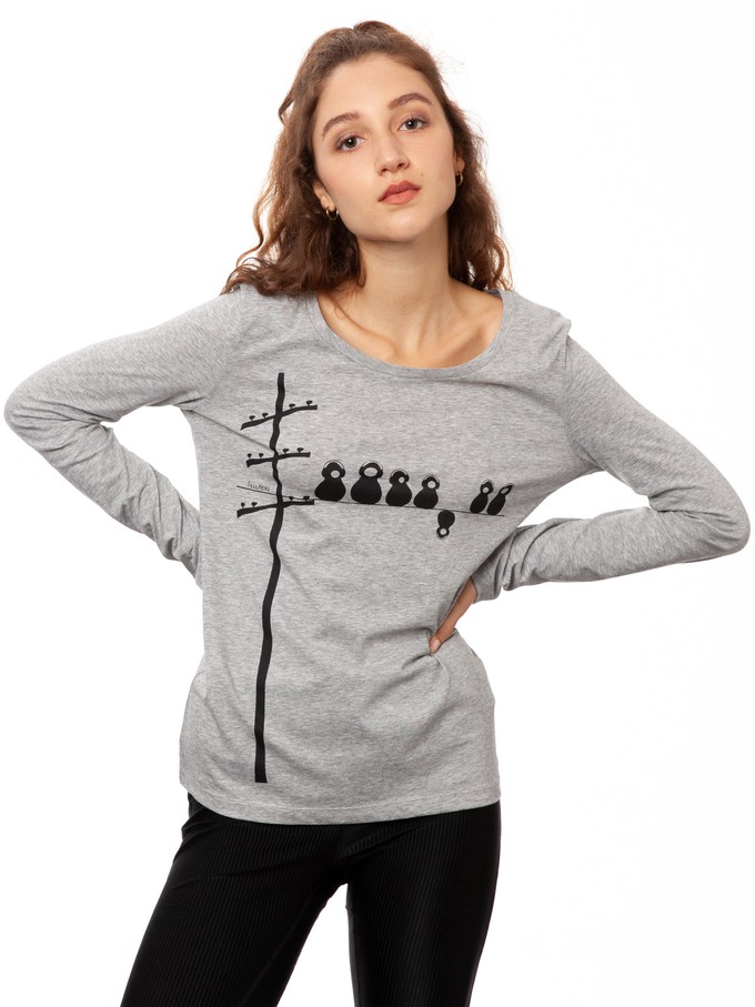 Make some noise long sleeve heather grey from FellHerz T-Shirts - bio, fair & vegan