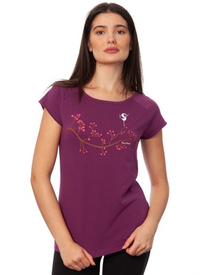 Asana Girl Cap Sleeve berry from FellHerz T-Shirts - bio, fair & vegan