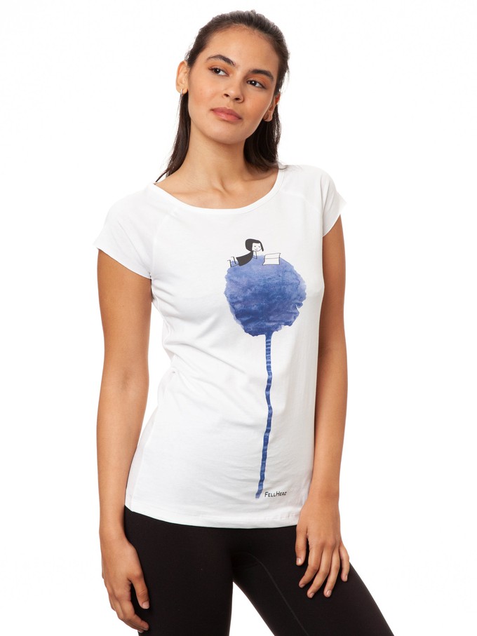 Flower Book Cap Sleeve white from FellHerz T-Shirts - bio, fair & vegan