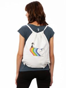 Rainbow gym bag white via FellHerz T-Shirts - bio, fair & vegan