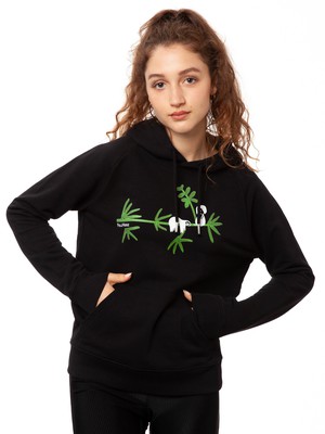 Sloth Hoodie black from FellHerz T-Shirts - bio, fair & vegan
