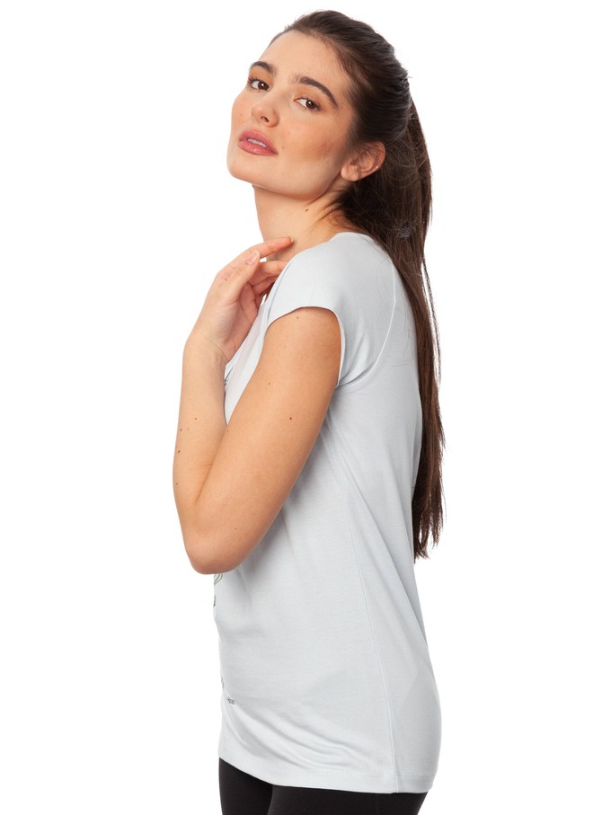 Saxophone girl cap sleeve sky blue from FellHerz T-Shirts - bio, fair & vegan