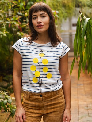 Just relax cap sleeve striped white blue from FellHerz T-Shirts - bio, fair & vegan