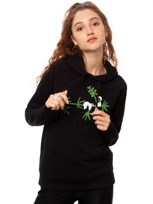 Sloth Hoodie black from FellHerz T-Shirts - bio, fair & vegan