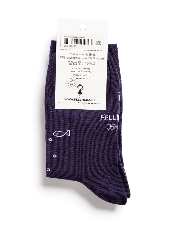 Pack of 3 socks with organic cotton Anker midnight from FellHerz T-Shirts - bio, fair & vegan