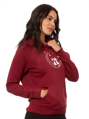 Moon Cat Hoodie burgundy from FellHerz T-Shirts - bio, fair & vegan
