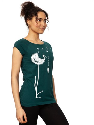 Dandelion Cap Sleeve deep teal from FellHerz T-Shirts - bio, fair & vegan