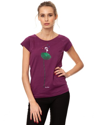 Rainbow Juggleuse Cap Sleeve berry from FellHerz T-Shirts - bio, fair & vegan