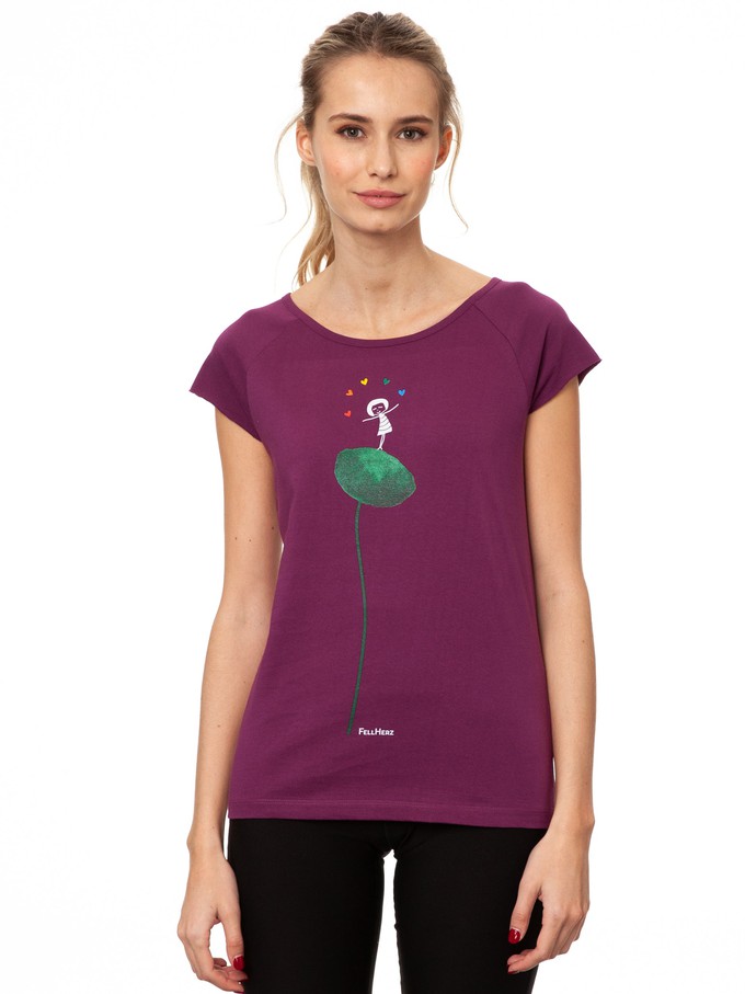 Rainbow Juggleuse Cap Sleeve berry from FellHerz T-Shirts - bio, fair & vegan