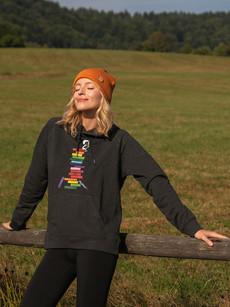 Books Girl Hoodie dark heather gray via FellHerz T-Shirts - bio, fair & vegan