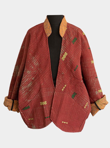 kantha vintage short jacket surprise me from Fifth Origins