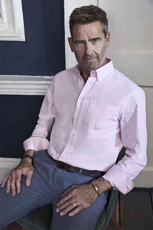 Salmon Pink Cotton Shirt for Men from Fleet London