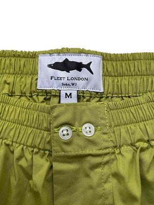 Olive Green Cotton Boxer Shorts from Fleet London