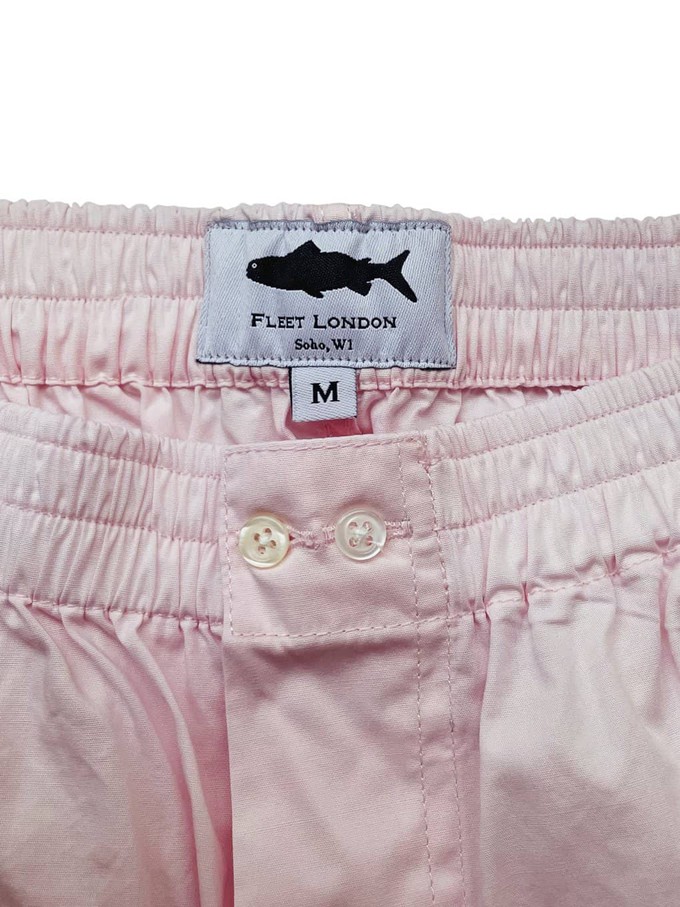 Salmon Pink Cotton Boxer Shorts from Fleet London