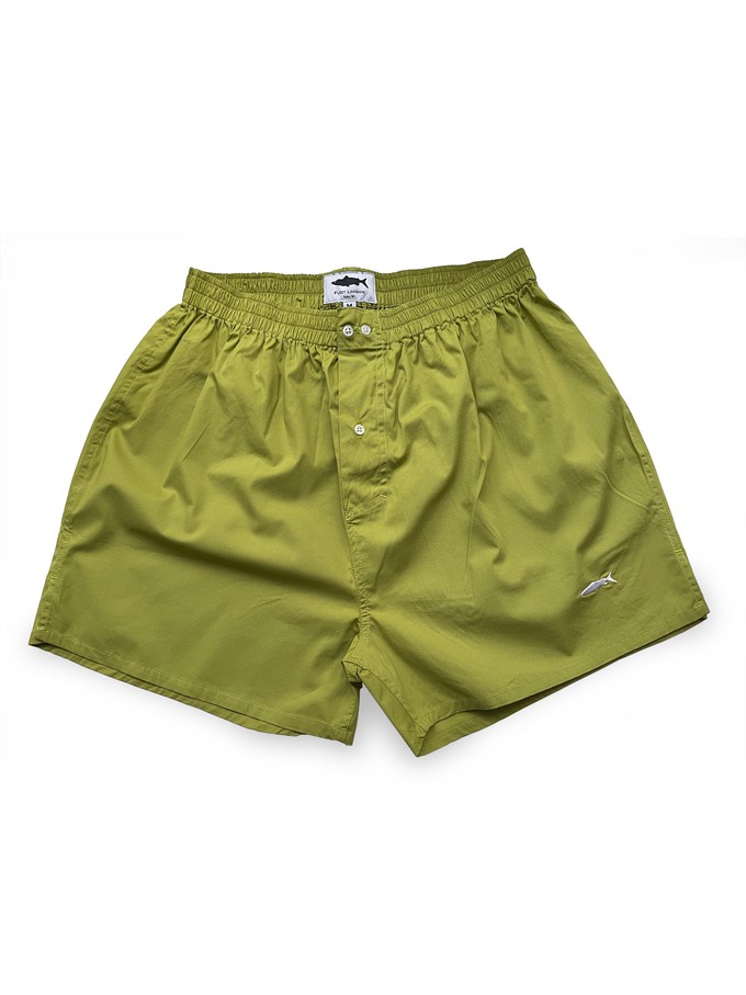 Olive Green Cotton Boxer Shorts from Fleet London