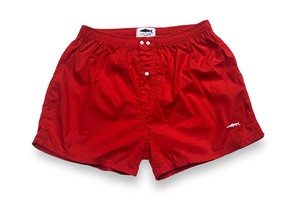 Red Cotton Boxer Shorts from Fleet London