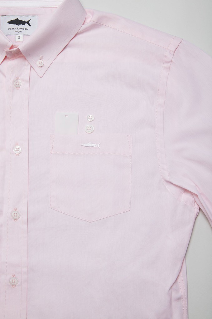 Salmon Pink Cotton Shirt for Men from Fleet London