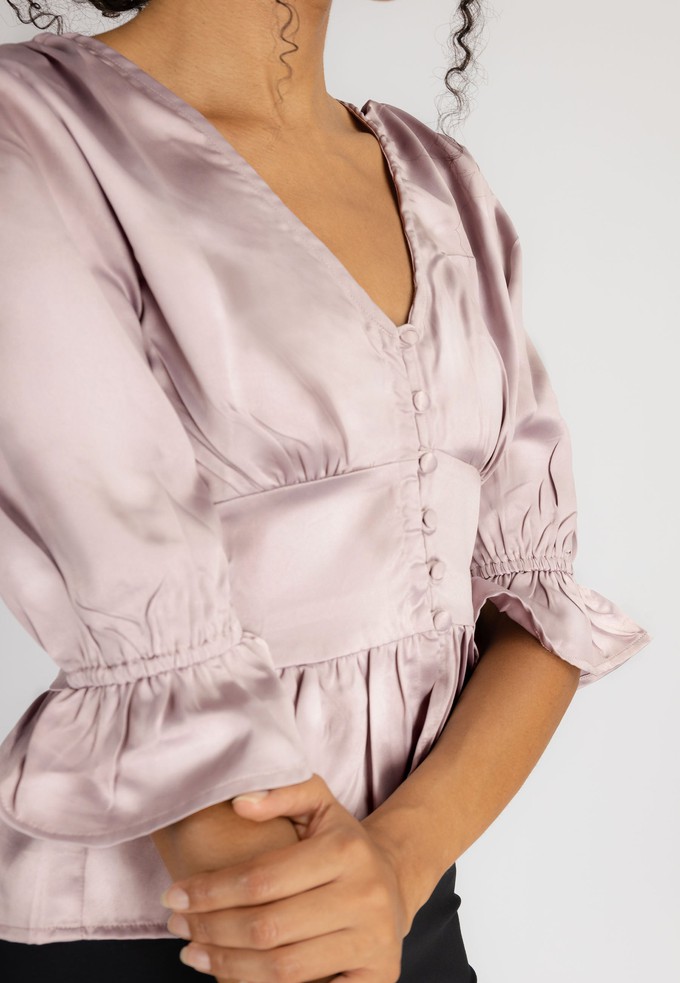 Satin Ruffle Top from For Love & Reason