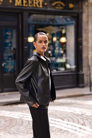 Sylvie Faux Leather Short Coat from GAÂLA