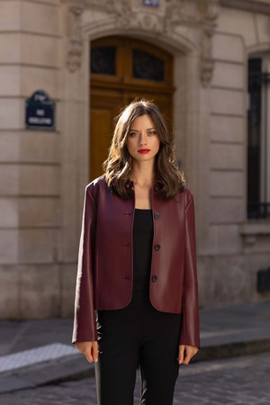 Sylvie Faux Leather Short Coat from GAÂLA
