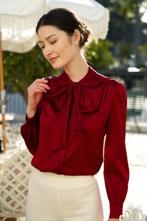 Lena Silk Bow Blouse from GAÂLA