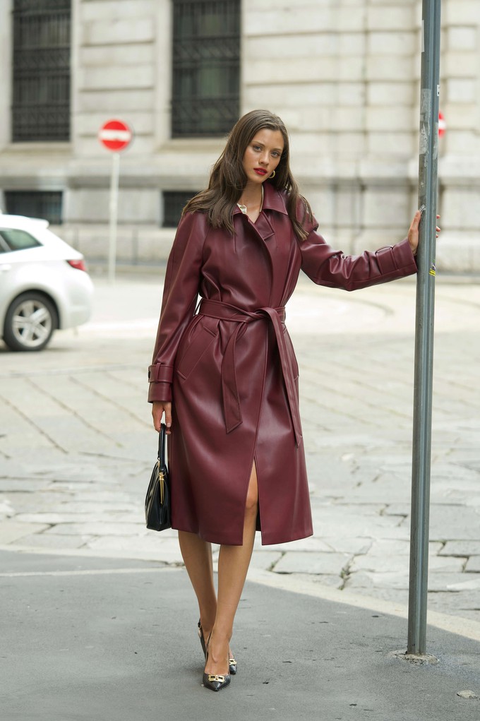 Nadine Faux Leather Trench Coat from GAÂLA