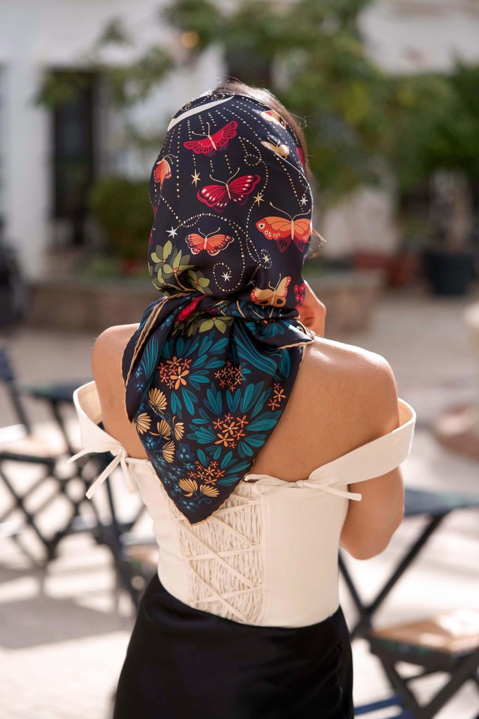 The Moon Butterfly Silk Square Scarf from GAÂLA