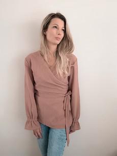 Wrap blouse – Old Blush via Glow - the store